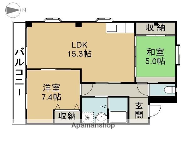 メゾン・ドN1(2LDK/3階)の間取り写真
