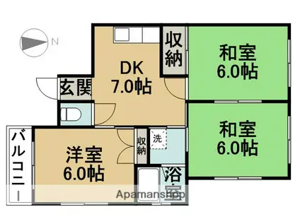 キングスマンション七宝3号館(3DK/3階)の間取り写真