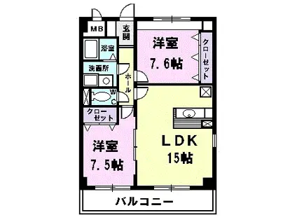 グランツ清須(2LDK/4階)の間取り写真