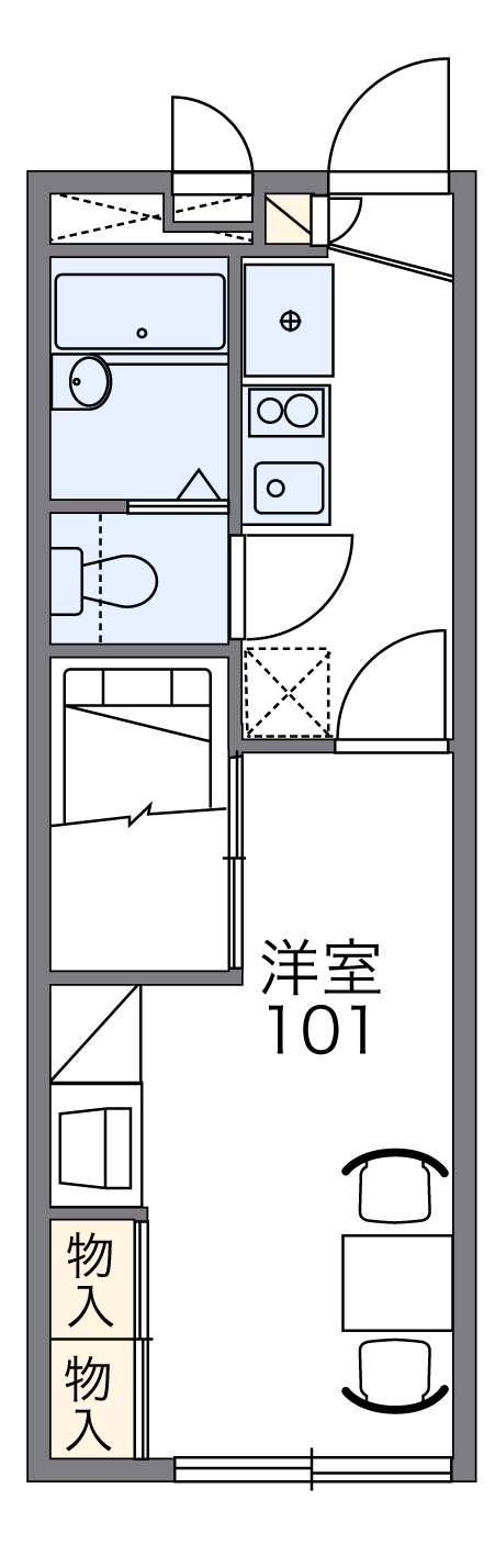 レオパレスにいえにし(1K/2階)の間取り写真