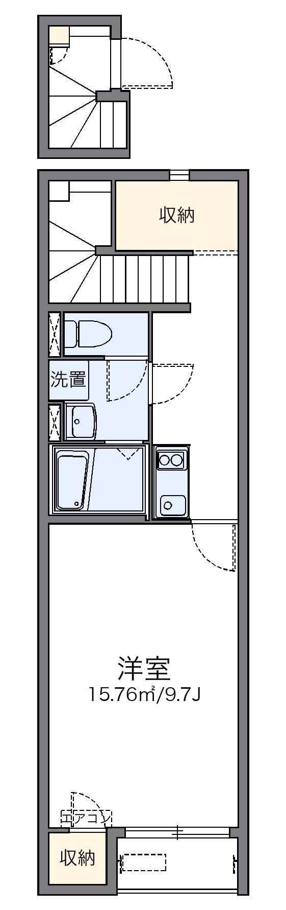 レオネクストグリーン(1K/2階)の間取り写真