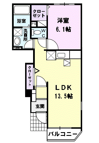 グレイスコートⅢ(1LDK/1階)の間取り写真