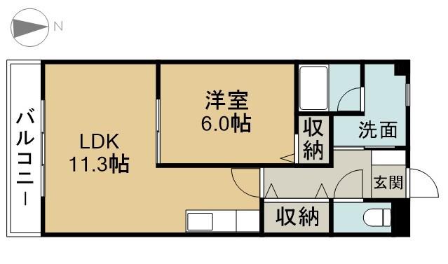ベルコートMYA(1LDK/2階)の間取り写真