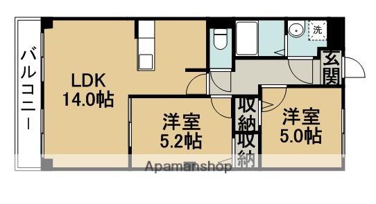 サンライズⅡ(2LDK/2階)の間取り写真