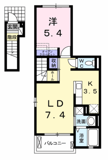 アニメート四季Ⅱ(1LDK/2階)の間取り写真