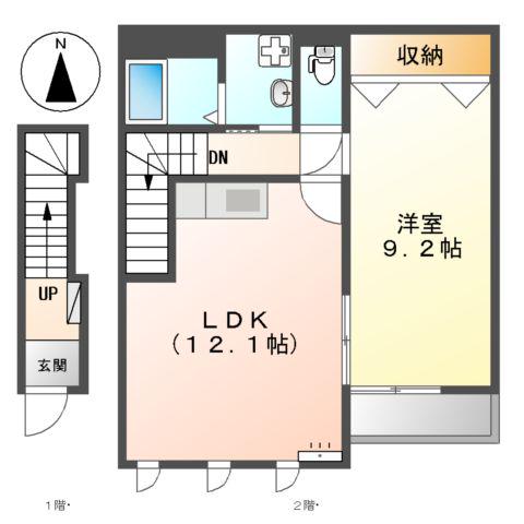 トロワ アンジェロ(1LDK/2階)の間取り写真