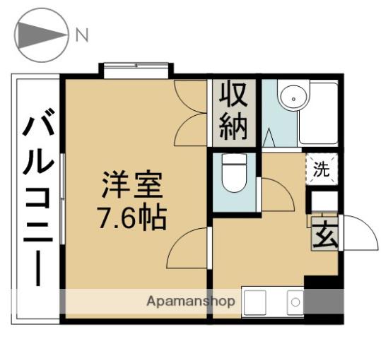 ニューリバーⅠ(1K/1階)の間取り写真