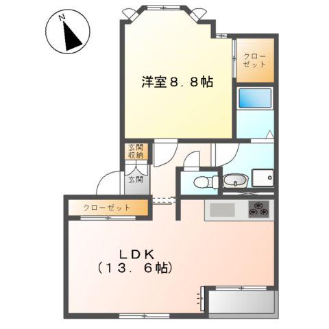 ピュア・コートⅡ(1LDK/1階)の間取り写真