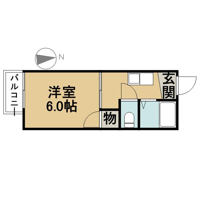 オスカーハイツ(1K/2階)の間取り写真