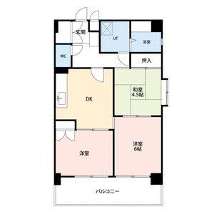 サンヴィラ花咲(3DK/2階)の間取り写真