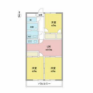 サンモール西鳥(3LDK/3階)の間取り写真