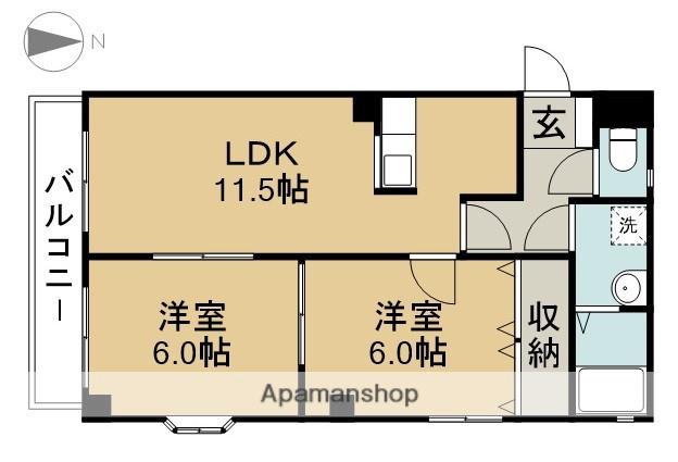 リッチ七宝(2LDK/1階)の間取り写真