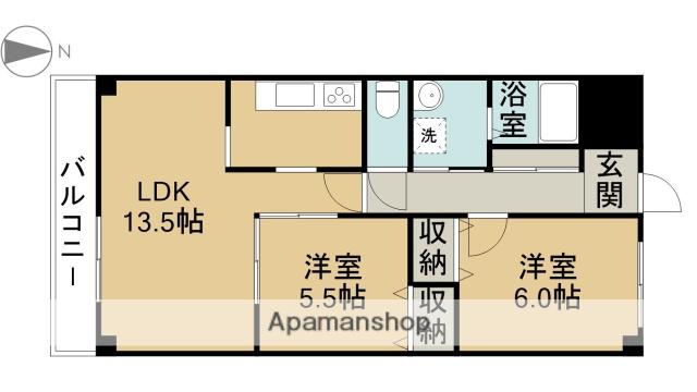 メゾン・ド・ジボアール(2LDK/1階)の間取り写真