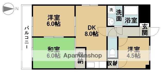 ルミエール緑(3DK/1階)の間取り写真
