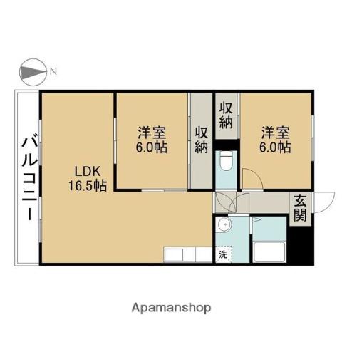 ルミエール緑(2LDK/1階)の間取り写真