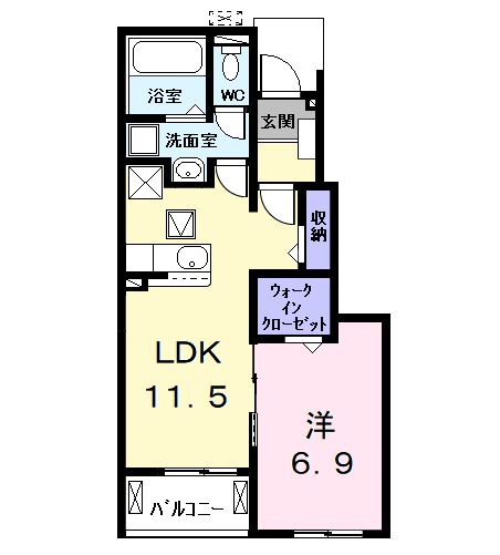 カーサ・セレーノ(1LDK/1階)の間取り写真