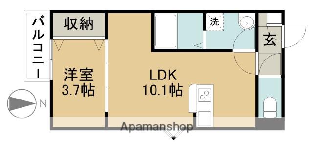 LECOCON津島Ⅴ(1LDK/1階)の間取り写真