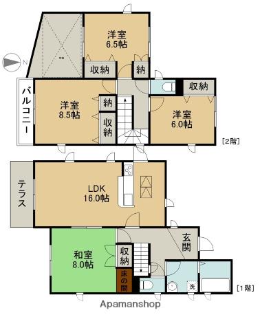 名鉄尾西線 渕高駅 徒歩9分 2階建 築29年(4LDK)の間取り写真