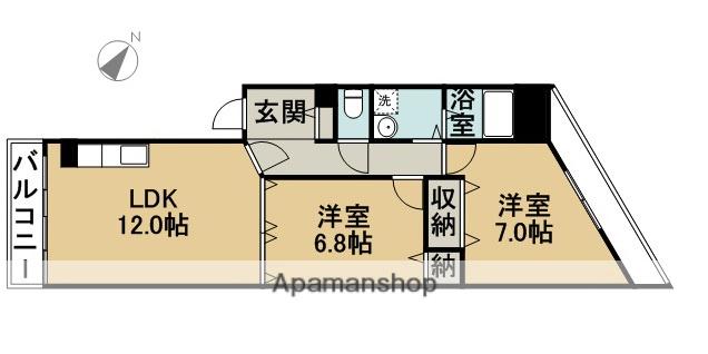 グランドステイ須ヶ口(2LDK/2階)の間取り写真