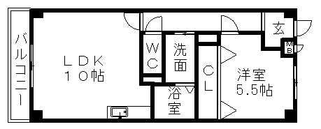 エテルノSS(1LDK/1階)の間取り写真