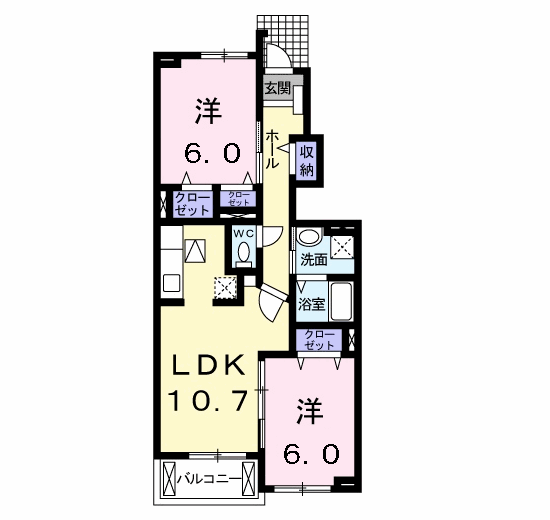 メゾン シャルマンA棟(2LDK/1階)の間取り写真