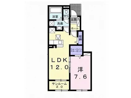 ナチュラル カーサ Ⅱ(1LDK/1階)の間取り写真