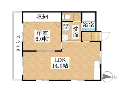 レインボー桜井B棟(1LDK/3階)の間取り写真