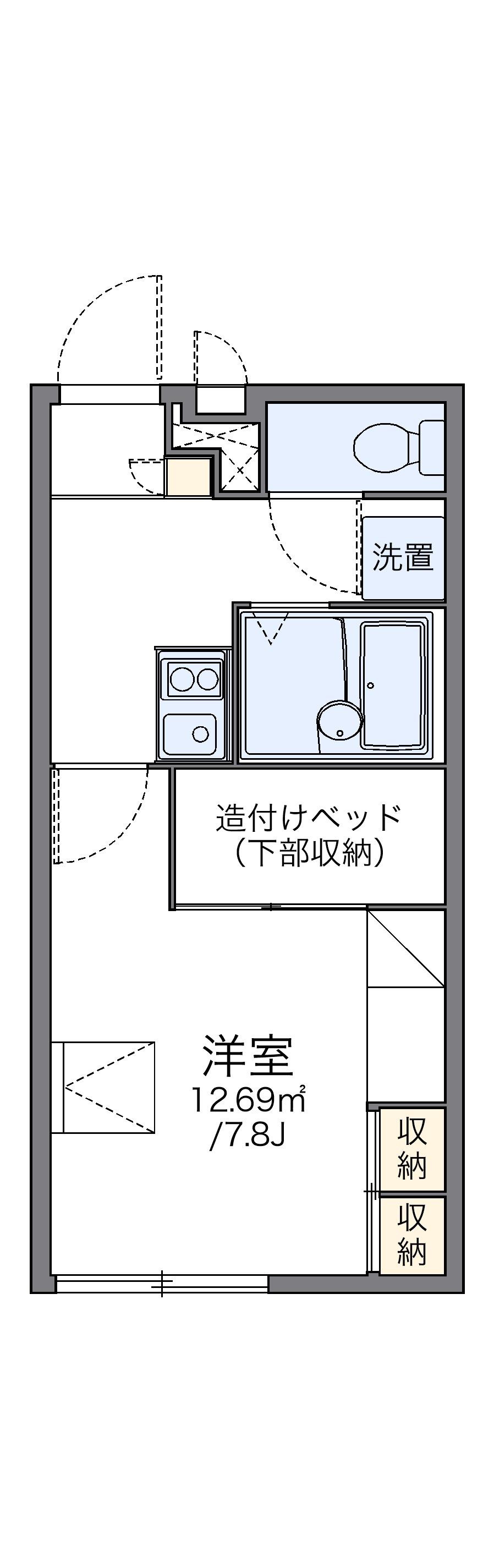 レオパレス宮西ストリート(1K/1階)の間取り写真