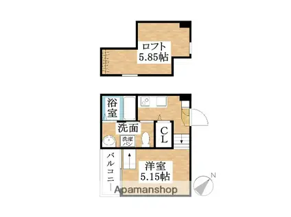 ガンマ大野木(ワンルーム/1階)の間取り写真