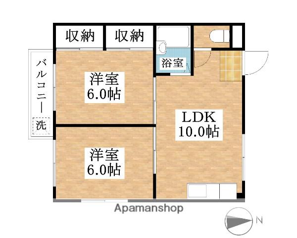 コーポ松岡(2LDK/3階)の間取り写真
