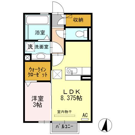 シェノアⅡ(1LDK/1階)の間取り写真