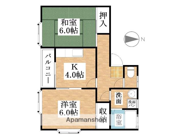 早川コーポ2(2K/3階)の間取り写真