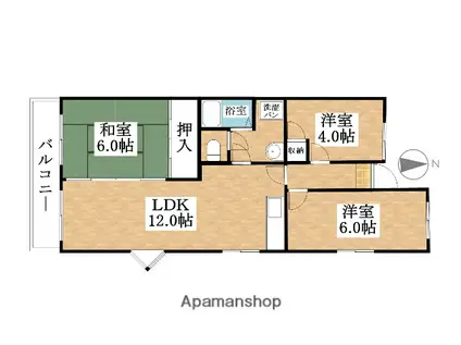 アベニューヒノワ(3LDK/2階)の間取り写真