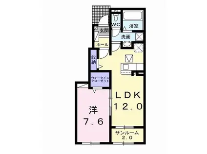 ナチュラル カーサ Ⅱ(1LDK/1階)の間取り写真