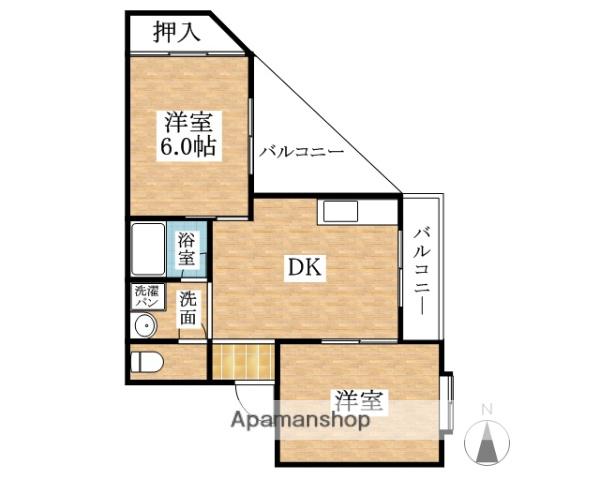 桜井ハイツ(2DK/4階)の間取り写真