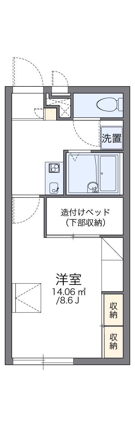 レオパレス城山(1K/1階)の間取り写真