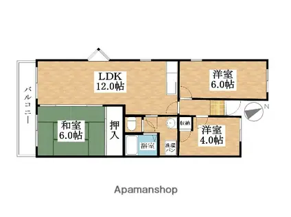 アベニューヒノワ(3LDK/3階)の間取り写真