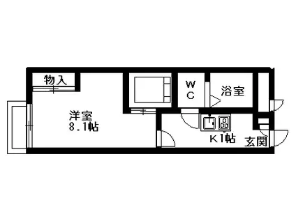 レオパレス五郎丸(1K/2階)の間取り写真