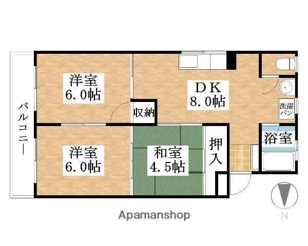 栄町ビルマンション(3DK/2階)の間取り写真