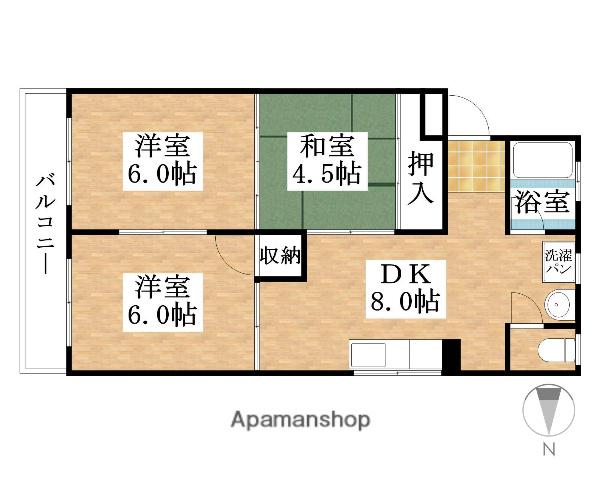 栄町ビルマンション(3DK/2階)の間取り写真