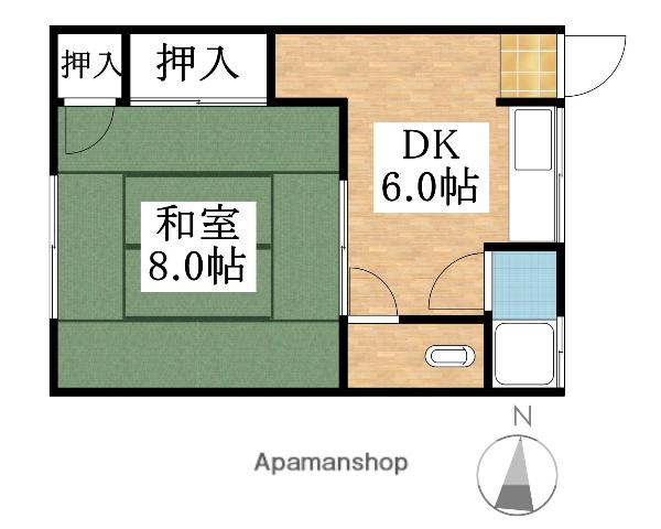 清水田荘(1DK/1階)の間取り写真