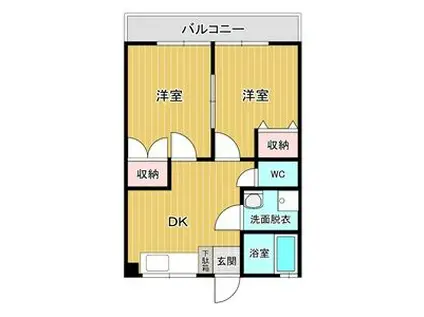 長谷川産業ビル(2DK/5階)の間取り写真