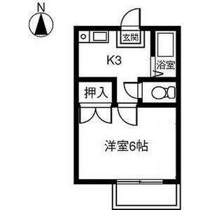 イーストCOURT犬山(1K/1階)の間取り写真