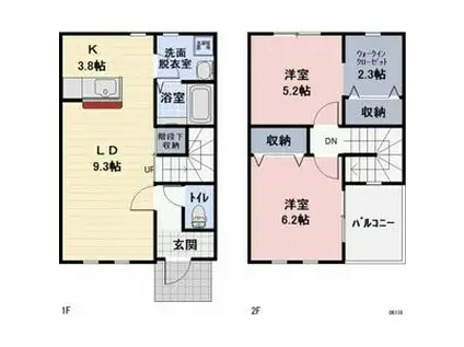 アガサス砂場北(2LDK/1階)の間取り写真