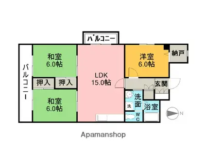 メゾン白菊(3LDK/3階)の間取り写真