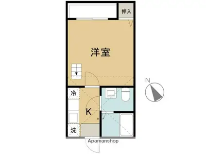 コーポ愛花夢(ワンルーム/1階)の間取り写真