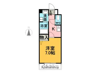 サンシャイン白菊(1K/2階)の間取り写真