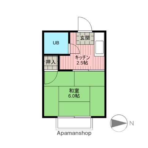 ファミール堤(1K/2階)の間取り写真