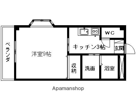 アーバンコート志貴崎(1K/2階)の間取り写真