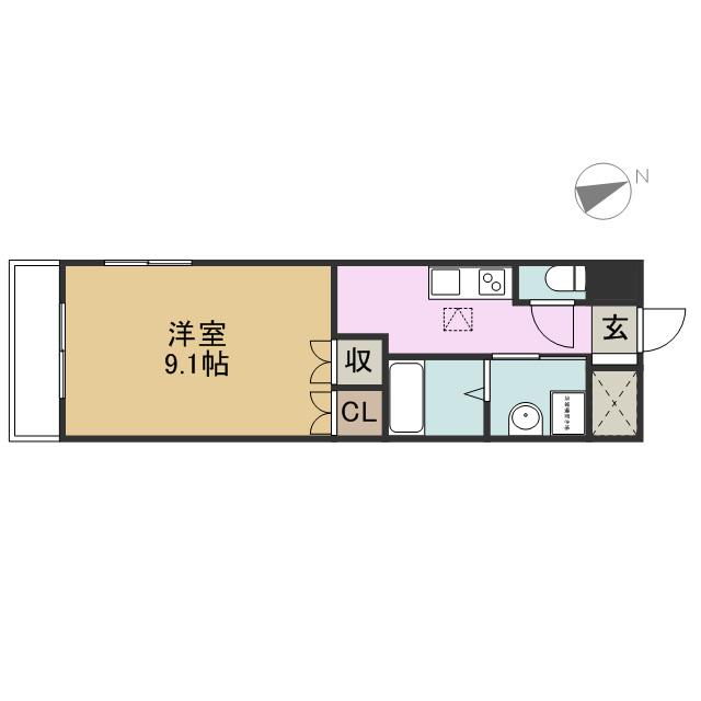 ヴォーノシロスナ(1K/1階)の間取り写真